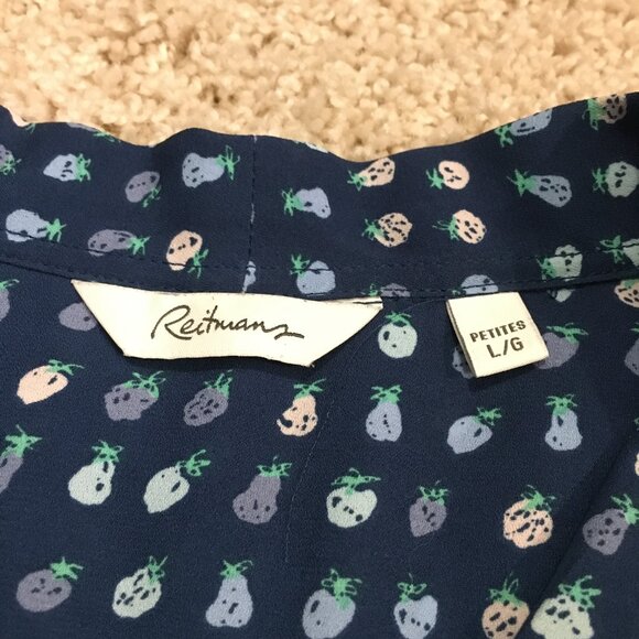 Tiny Blue Fruit Sleeveless Blouse - Picture 7 of 12